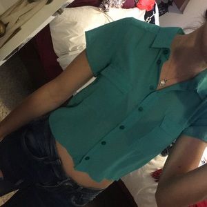 Crop top button down